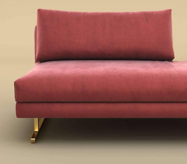 Pink Lounge Sofa with Velvet Upholstery