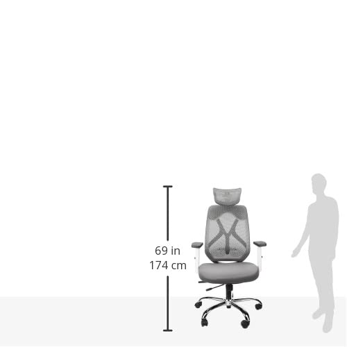 Comfortable High back Chair for Office & Home, Headrest, Armrest in Black