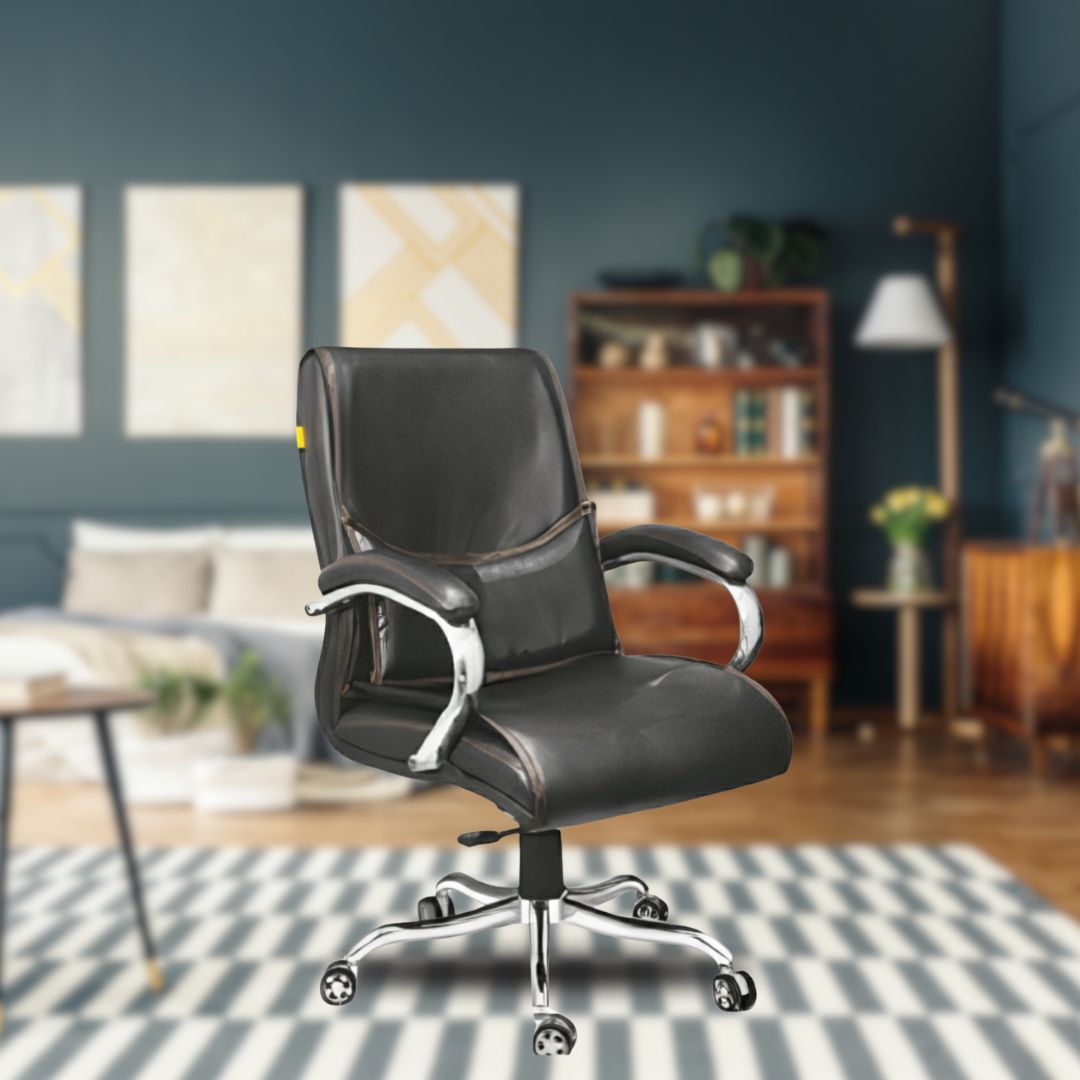 Mid Back Director Office Chair with Chrome Base