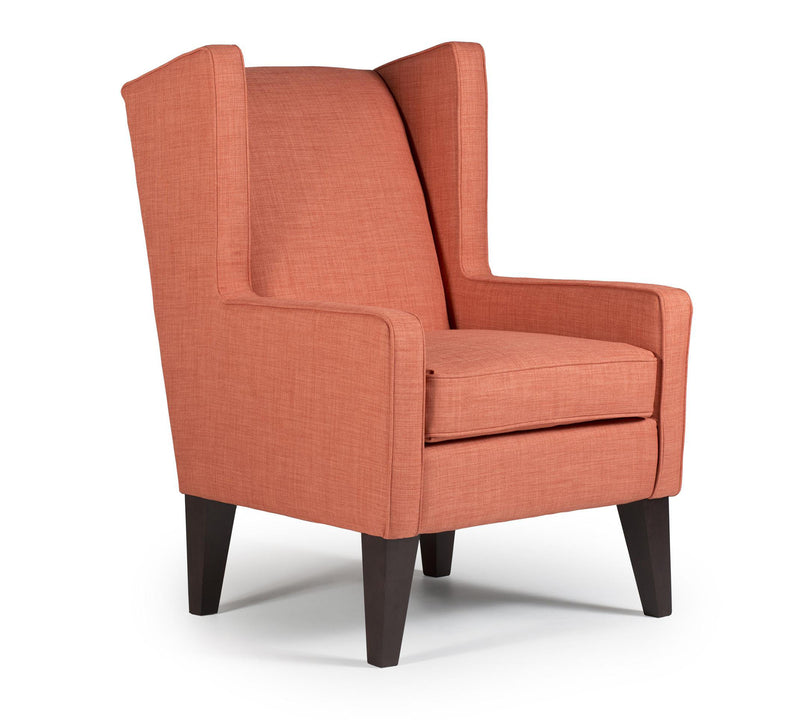 Wing Back Accent Chair In Cotton Upholstery with Arm Rest