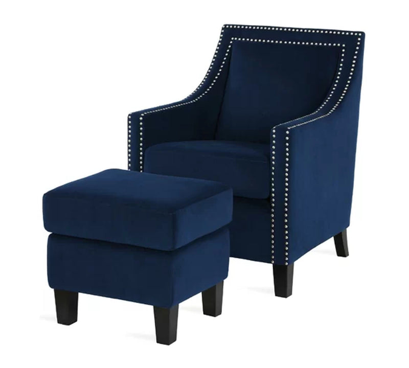 Single Seater Accent Arm Chair with Ottoman