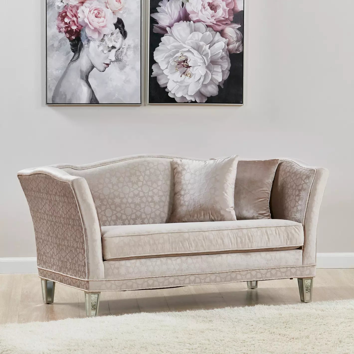 Elegant 2-Seater Velvet Sofa – Unique Design with Plush Comfort for Modern Living Spaces