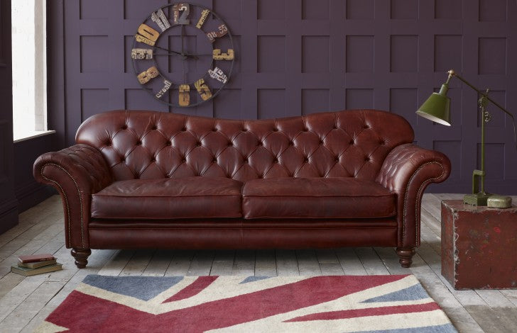 3 Spacious Seater chesterfield sofa Premium Quality Sofa and Leatherette fabric Durable & Comfortable Padded Perfect for living Room-Brown