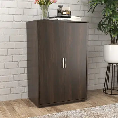 Cabinet – Solid Wood in Brown Finish, Down Functional Storage Solution for Kitchen, Dining Room, or Living Space.