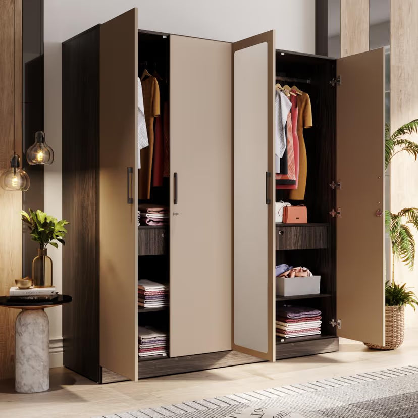 Minimalist Bookcase and Storage Cabinet – Sleek Finish with Shelving & Cupboard Space