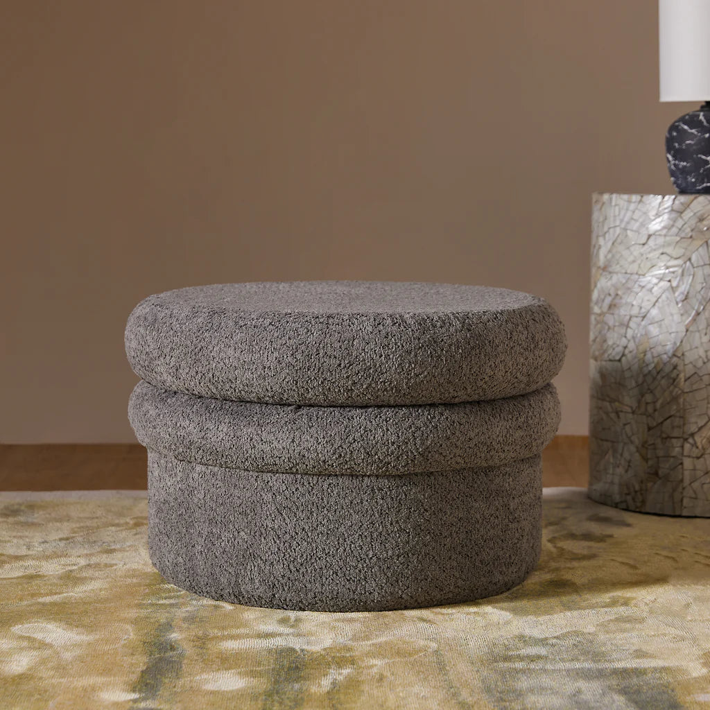 Ottoman with Plywood Base, Modern Design, Storage or Elegant Accent in Living Room or Bedroom.