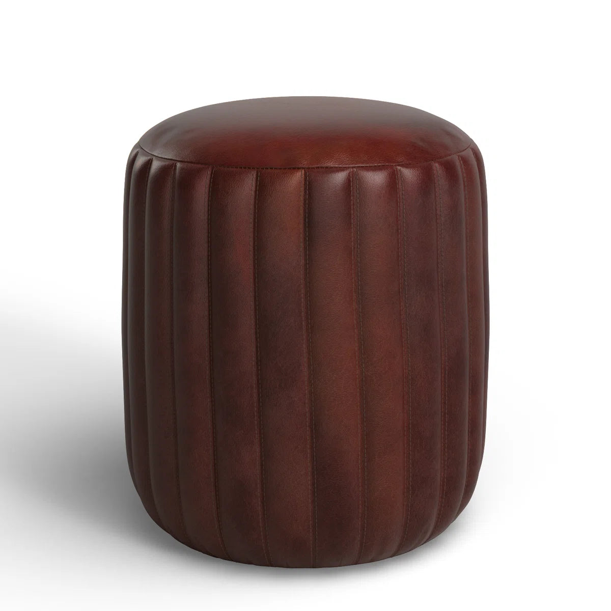 Pouf For Home Furniture Upholstery Pu Leatherette Comfortable Seating Modern And Durable Design Multi-Functional for Living Room -Brown