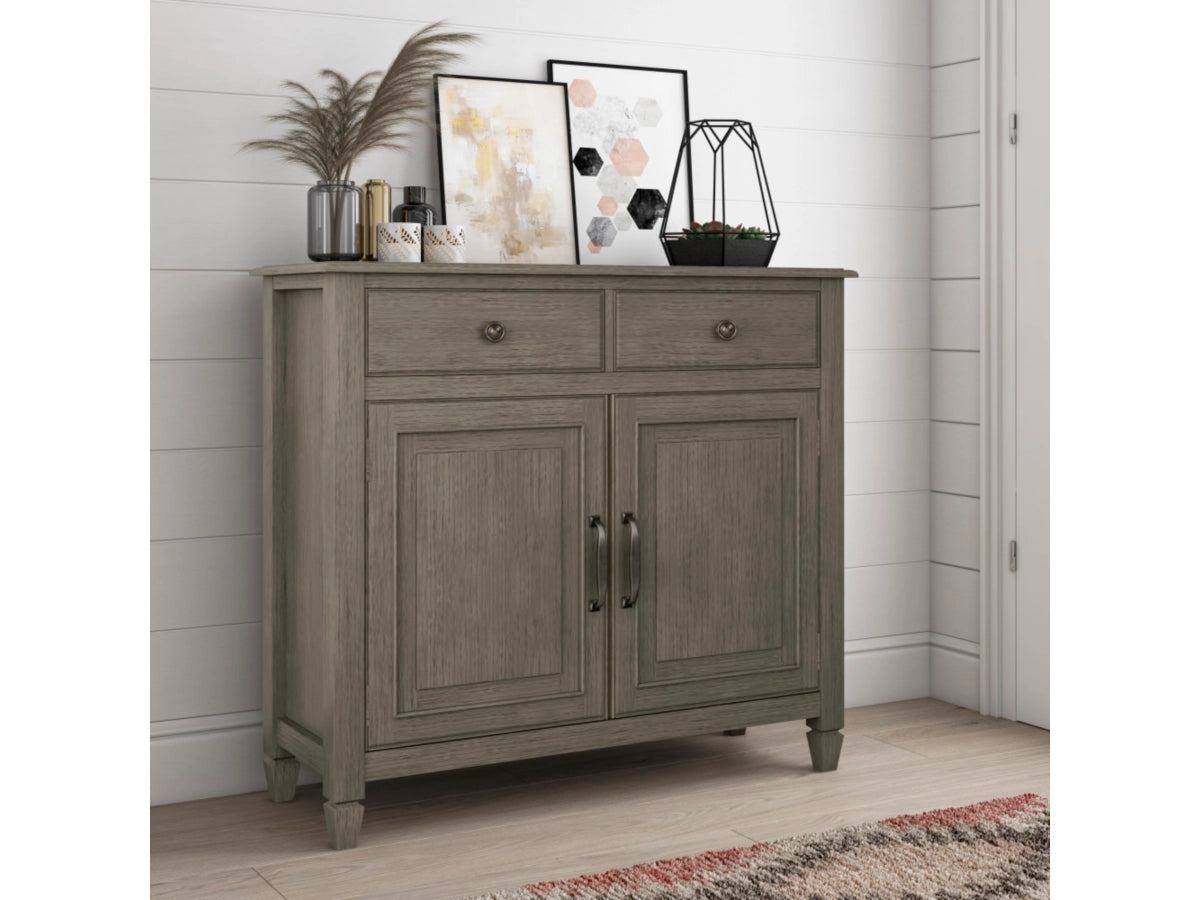 Wooden Storage Cabinet with Wooden Shelves, Easy-Close Function for Hassle-Free Use
