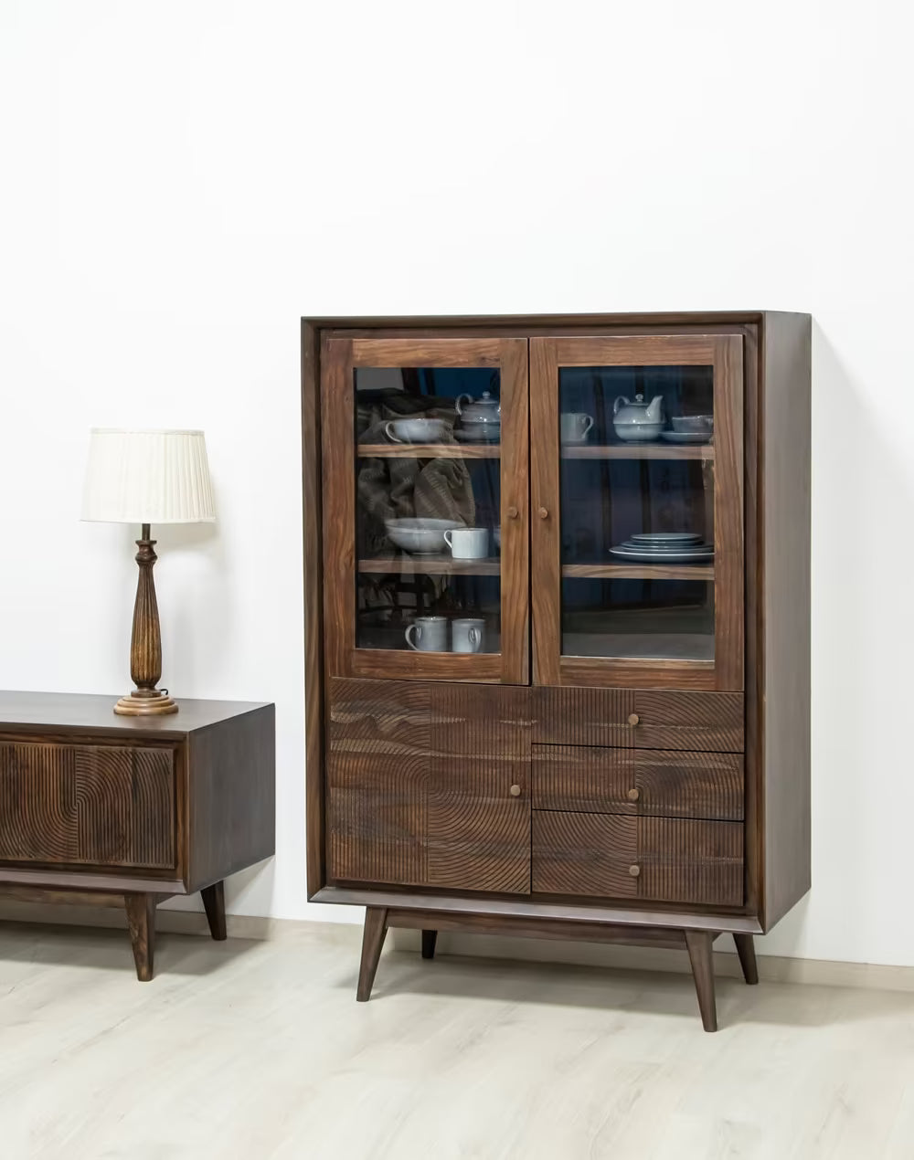 Wooden Cabinet Includes Easy-Close Doors and Shelves That Bring Practical Elegance to Any Home