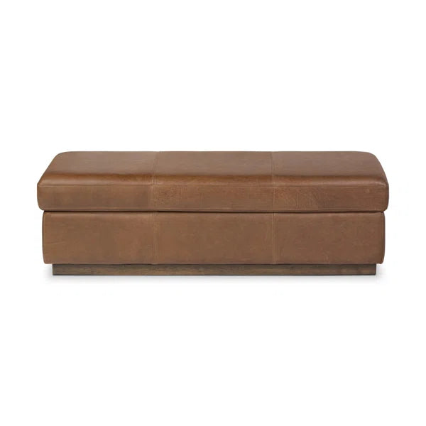 Ottoman For Home Furniture Modern & Durable Design Upholstery Pu Leatherette Foot Rest for Office for living Room - Brown