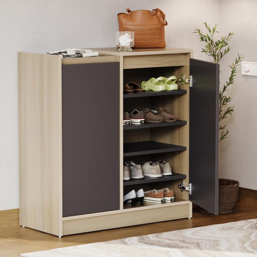 Wooden Shoes Storage Cabinet with Premium Design, Durable Wood Cabinet with Multi-Shelf Storage