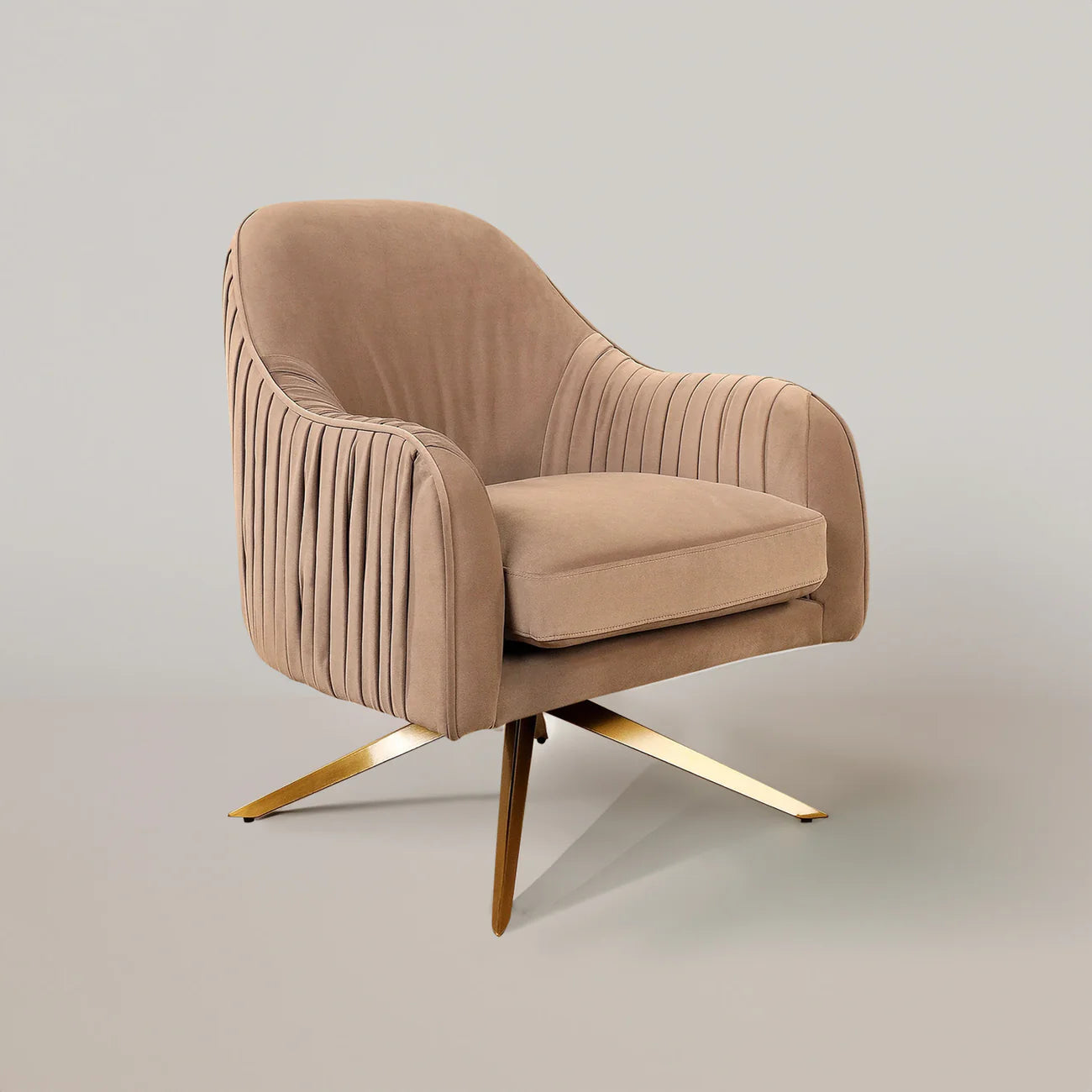 Lounge Chairs cozy and stylish Arm chair Upholstered in Velvet For Living Room or Bedroom - Beige