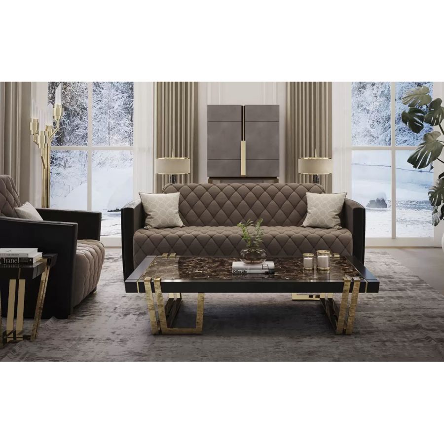 3 Seater chesterfield sofa For Home and Furniture Upholstery Fabric, Modern and Durable Design for Living Room – White (Copy)