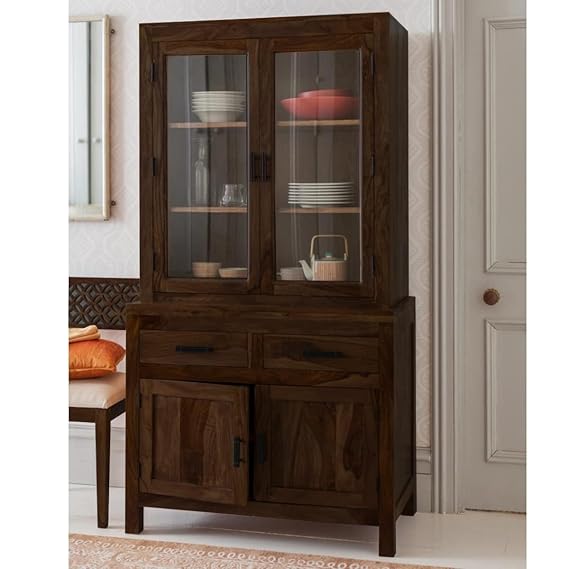 Smart and Modern Wooden Storage Cabinet with Easy-Glide Soft-Close Doors and Layered Shelves to Hold Everything from Books to Kitchenware