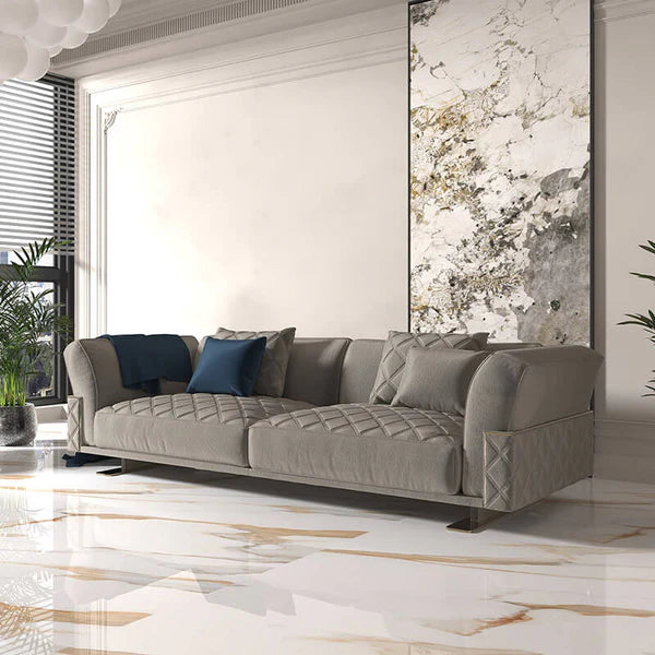 3-Seater office sofa designed for office or reception use, featuring soft velvet fabric, exceptional comfort, and high-quality construction.