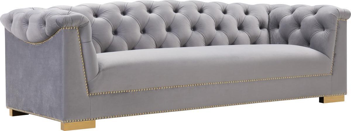 3 Seater Sofa For Home Furniture, Upholstery Velvet Premium and Durable Design For Living Room and Office- Light Grey