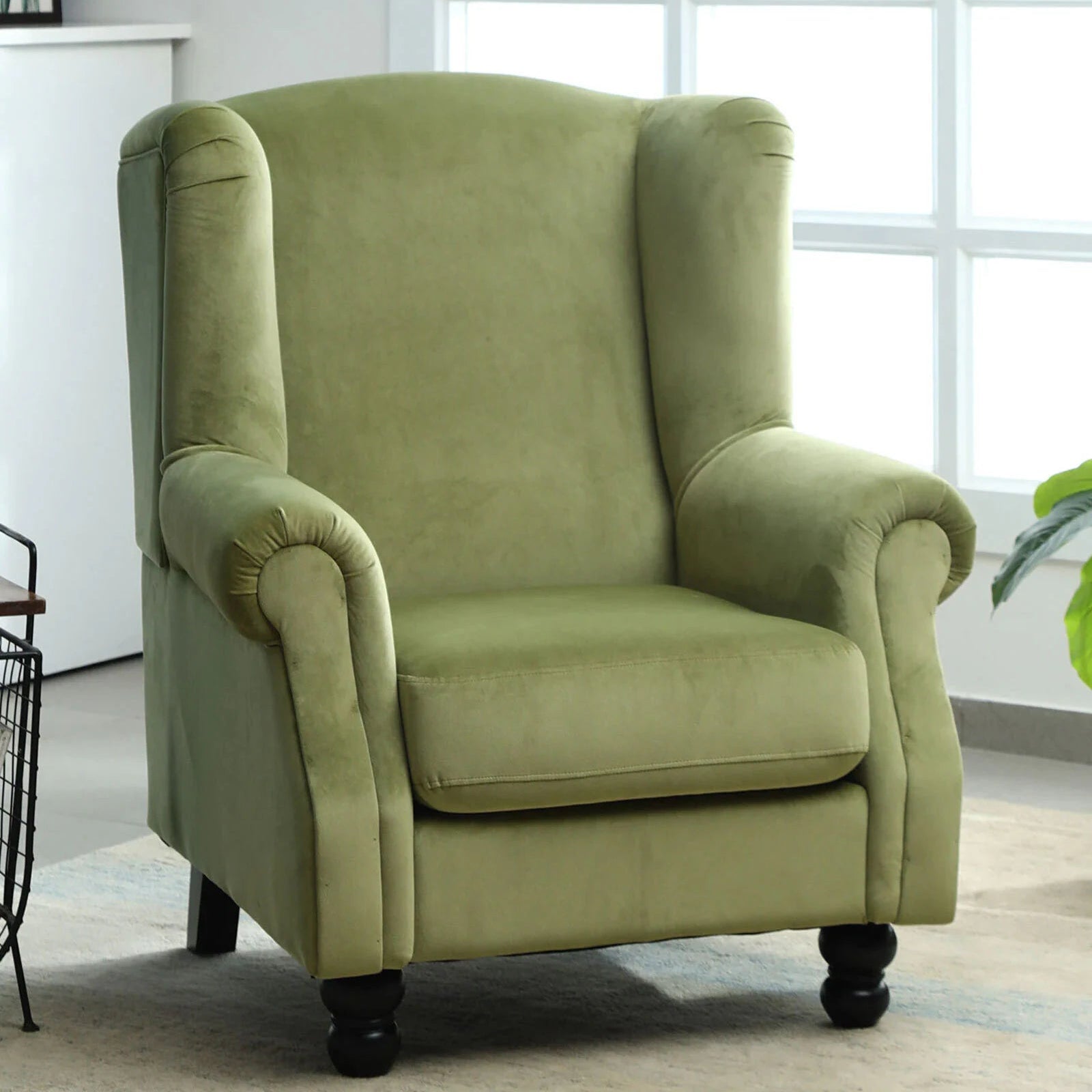 Lounge Chair For Home Furniture Durable Design Upholstery Velvet Comfortable Seating for Living Room & Offices - Green