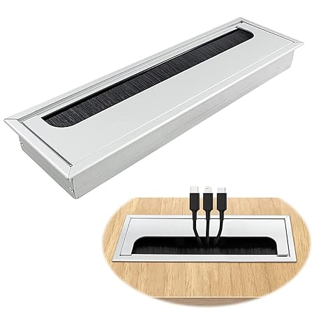 Desk Hole Cap Square Desk Hole Cover Cable Management Aluminum Office Desk Cable Hole Cap Retrofit