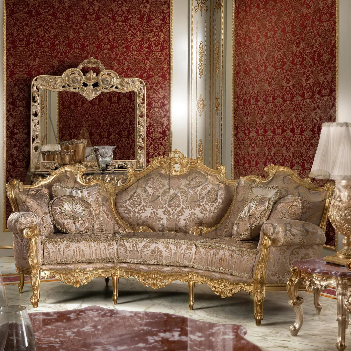 Luxury 3-Seater Carving Sofa for Home – Features Soft Velvet Upholstery and a Robust Hardwood Structure for Soft Comfort and Luxury Design