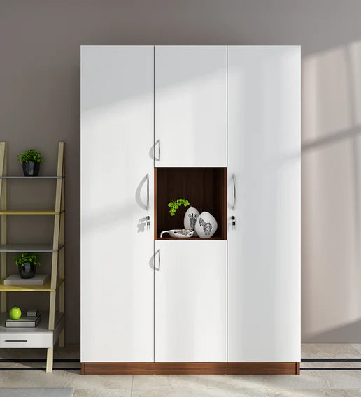 Wardrobe for Home 3-Door Ultra-Modern Look and Soft-Close Hinges for Ease of Use