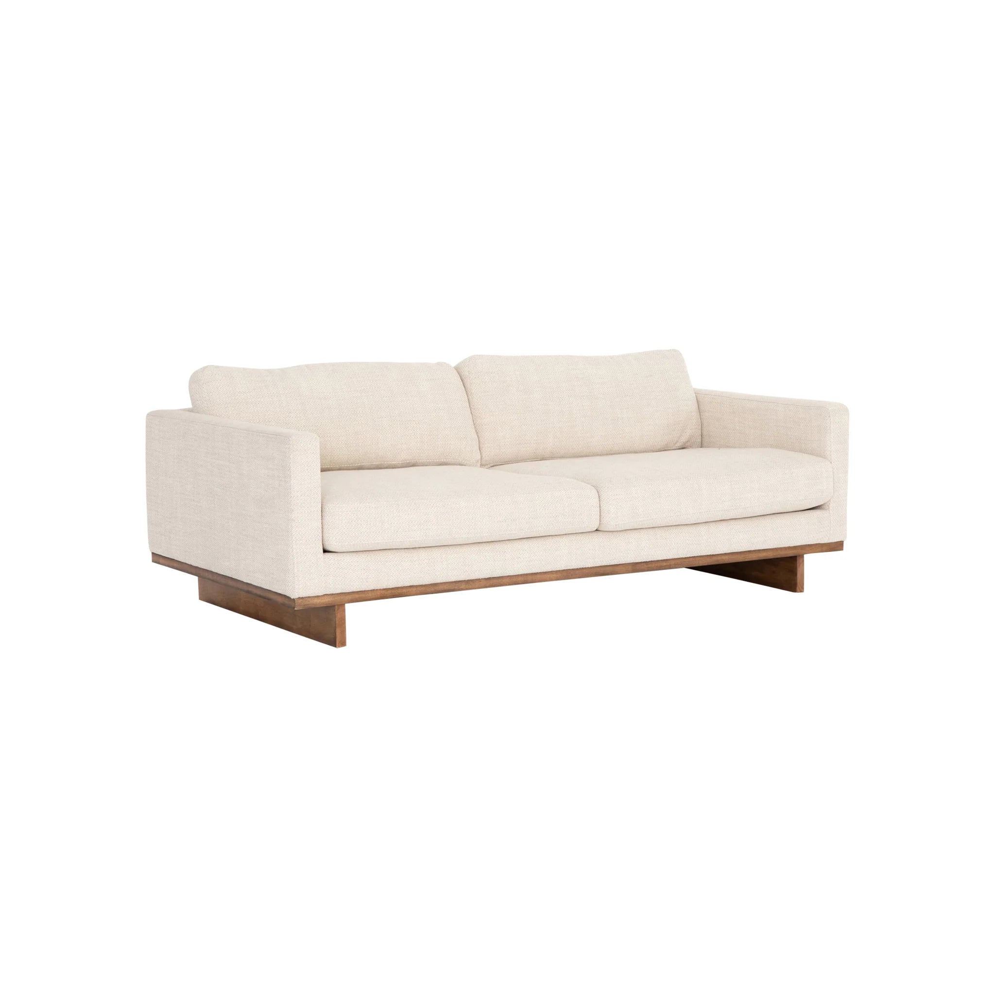 3 Seater Sofa Fabric Upholstery Modern And Durable Design For Living Room and Office -Off White