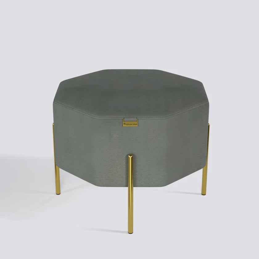 Ottoman in Velvet or Leatherette – Metal Base, Hardwood Frame, Style your Living Room