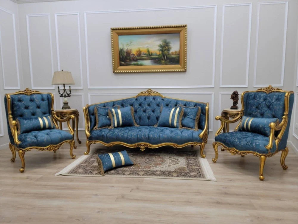 3-Seater Sofa with Carving Design, Plush Velvet Fabric, Superior Comfort, and refined Silhouette, Exceptional Comfort, and Built to Last with Durable Craftsmanship.