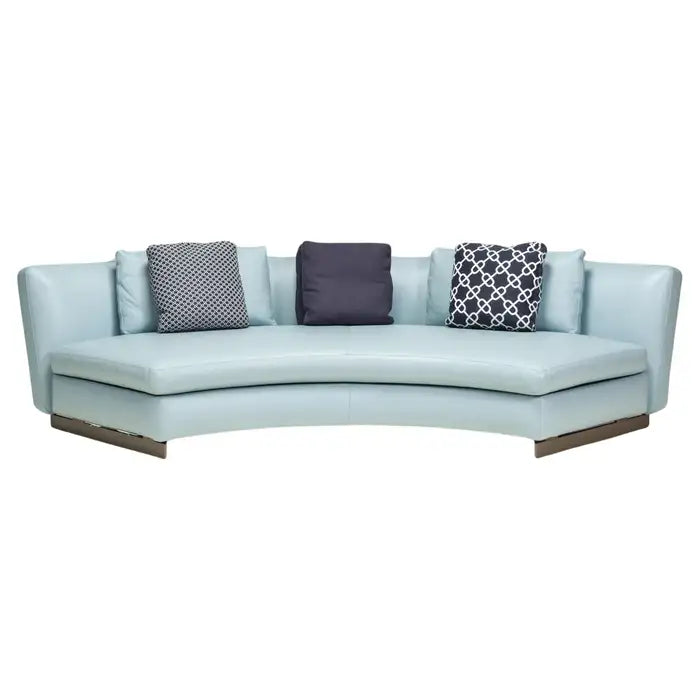 4-Seater Sofa For Home and furniture in Marandi Wood Frame, PU Leatherette Upholstery for Living Room – Modern and Durable-Blue