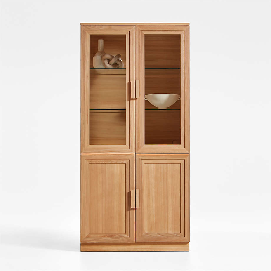 Wooden Storage Cabinet with Offering Practical Shelves and Soft-Close Doors for Seamless Storage
