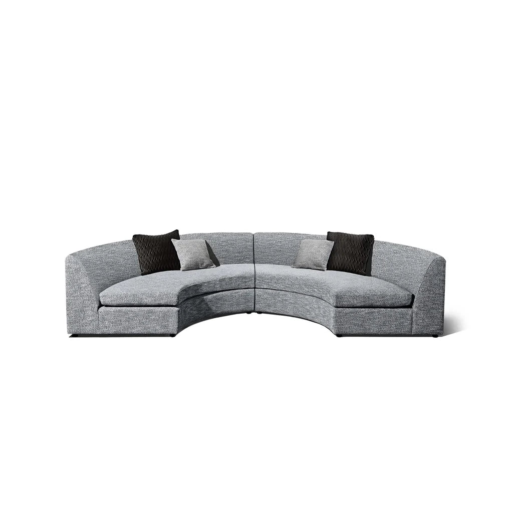 Small Circular Sofa & For Home and Furniture & Upholstery Fabric, Modern and Durable Design for Living Room – Light Grey
