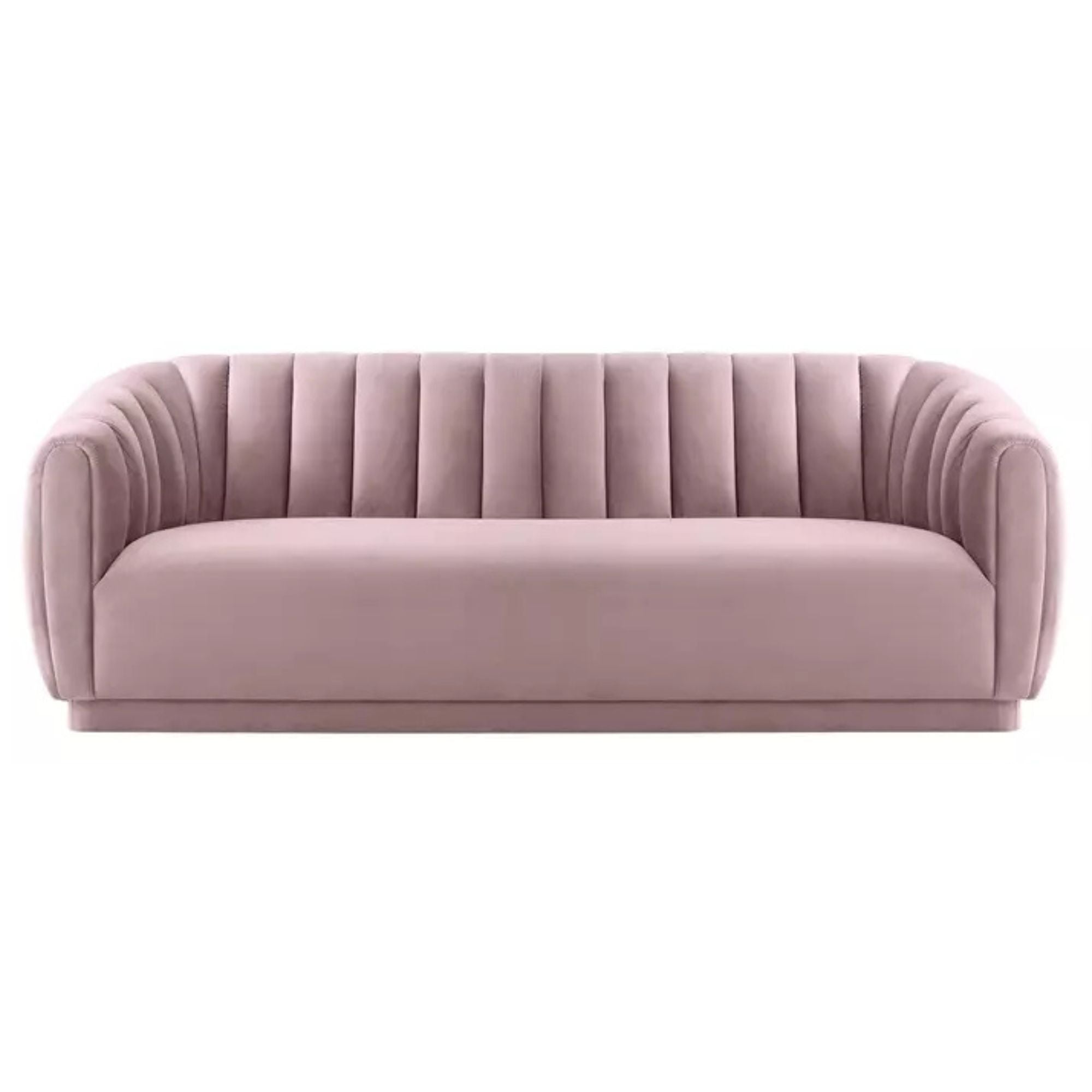 3 Seater & Sofa For Home Furniture, Upholstery Velvet Premium and Durable Design For Living Room and Office- Light Pink