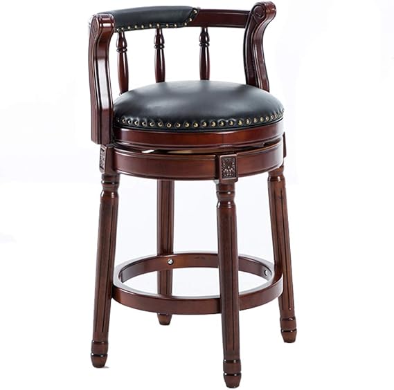 Premium Pu Leather Swivel Dining Chair Solid Wood Frame with 360 Degree Rotation and Perfect for Dining & Living Room