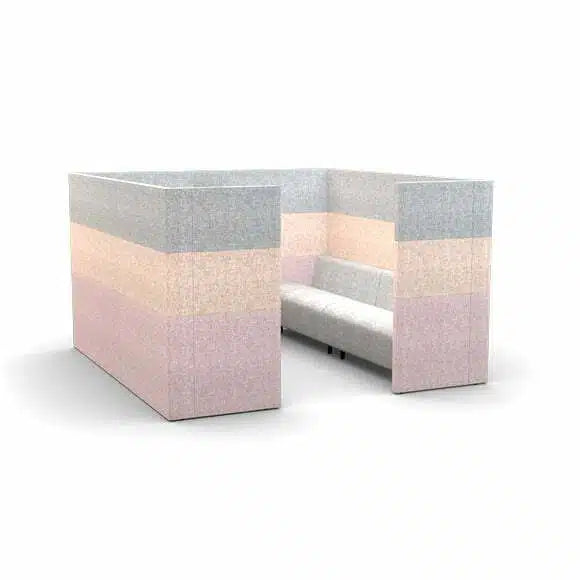 4-Seater Office Sofa with Contemporary Office Lounge Sofa with Privacy Panels for Collaborative Workspaces