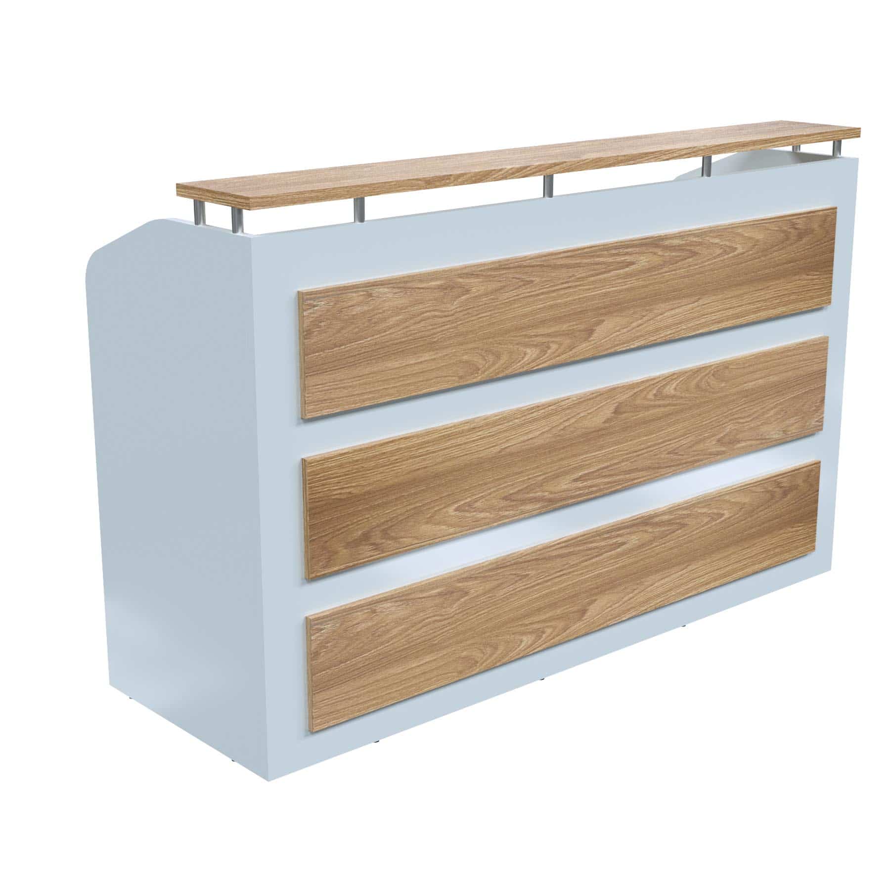 Reception Table for Office and Hotel front Desk Made in Engineered Wood Having Top Wooden Desk & Large Working Space