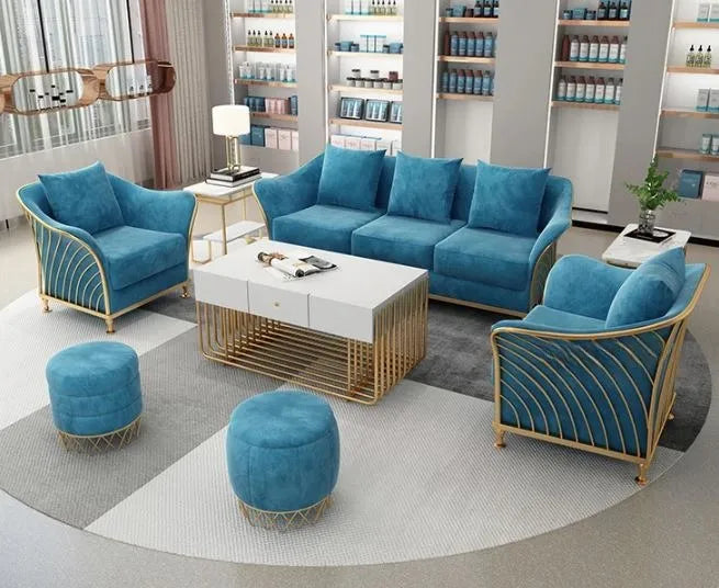 3 Seater Sofa for Home – Upholstered in Fine Velvet Fabric with Top-Grade Wood for a Luxurious and Durable Seating Option.