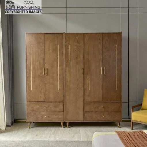 Wardrobe for Bedroom Use – Solid Sheesham Wood Customizable Polish & Space-Efficient Design