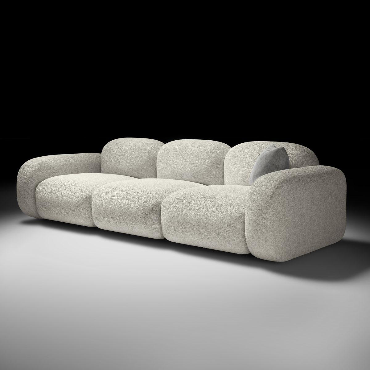 Modern 3 Seater Sofa for Home – Upholstered in Fine Velvet Fabric with Top-Grade Wood for a Premium and Durable Seating Option
