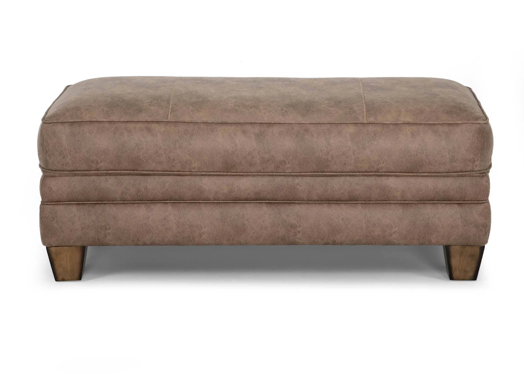 Elegant Ottoman – Rectangular Seat, Soft Polyester Fabric, and Wooden Legs – Ideal for Seating or Coffee Table Use