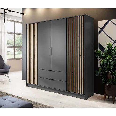 Wardrobe for Designer Reflection Premium 4-Door Wardrobe for Stylish Compact Bedrooms.