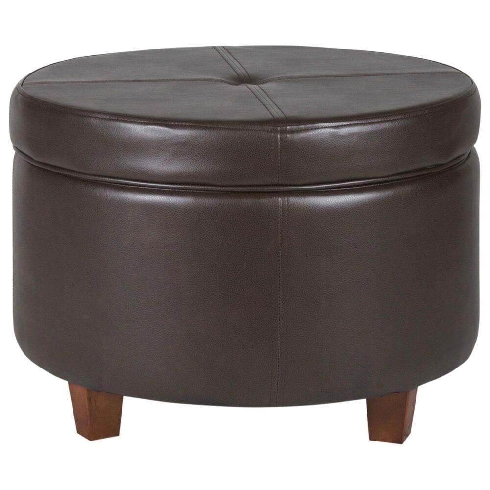 Ottoman For Home Furniture Modern & Durable Design With Storage Upholstery Pu Leatherette Foot Rest for Office for living Room- Dark Brown