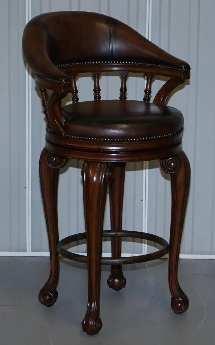Premium Solid wood Handcrafted Modern Bar Stool with Upholstery Leatherette and 360 Degree Rotation & Unique swivel bar stools