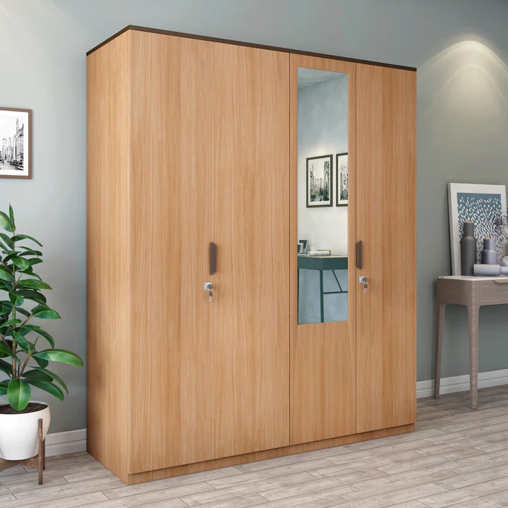 Wardrobe for Compact Bedroom Modern Design-Wardrobe with Premium Finish With Mirror.