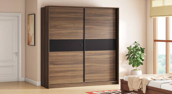Two‑Door Sliding Wardrobe in Particle Wood Finish, Space‑Saving Sliding Design