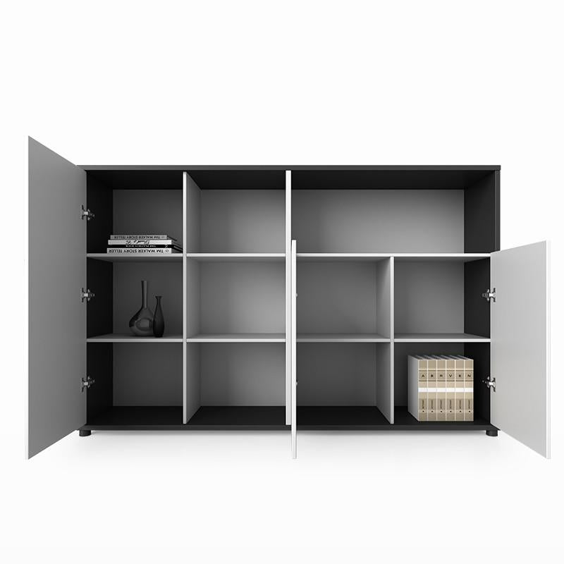 Wooden Storage Cabinet for Office with Shelves and Elegant Design