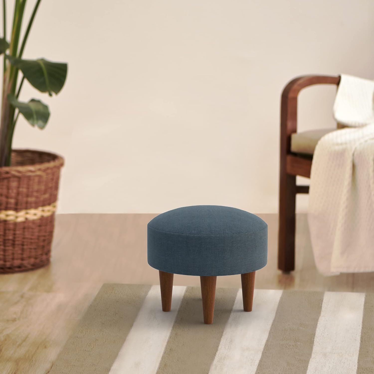 Ottoman Plouffe's For Home Furniture Foot Rest Modern And Durable Design Comfortable Seating for Living Room & Bedroom -Blue