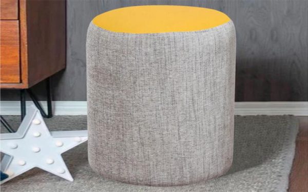 Ottoman for Home Furniture with Faux Leather Upholstery, Elegant Bun Feet, Stylish Accent