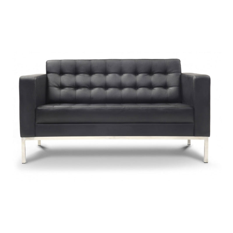 Quilted Leatherette Upholstery with Metal Sofa