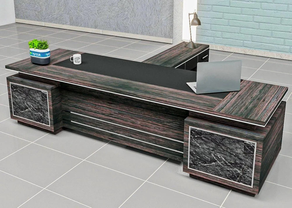 Partner Director Table with Double Seating, Side Units, Premium Build Quality, and Modern Design