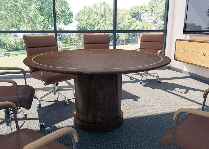 Conference and Meeting Table for Office Furniture & Round table Durable Wooden Finish, Modern Aesthetics