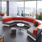U Shape Sofa Pu Leatherette Upholstery Modern And Durable Design For Living Room and Office -Orange